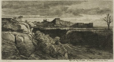 Ruiny zámku Crémieux (Isère) od Charles Francois Daubigny
