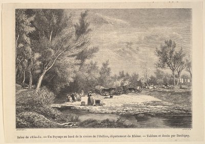 Salon de 1850-51. Krajina podél břehů řeky Oullins, 1850-51. od Charles Francois Daubigny