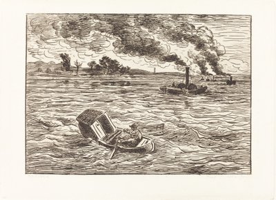 Parní čluny od Charles Francois Daubigny