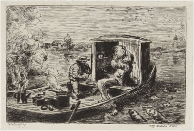 Polykání jídla od Charles Francois Daubigny