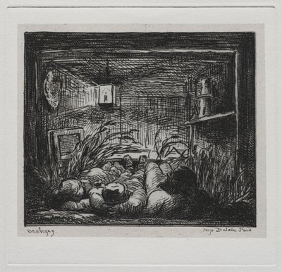 Výlet lodí: Podestýlka na palubě "Botin" (Noc na lodi) od Charles Francois Daubigny