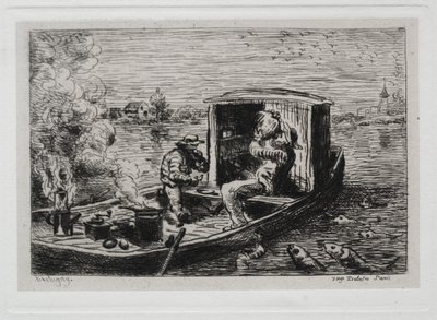 Výlet lodí: hltání nebo oběd na lodi od Charles Francois Daubigny