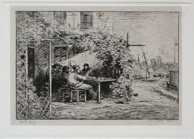 Výlet lodí: Oběd před naloděním v Asnières, 1861. od Charles Francois Daubigny