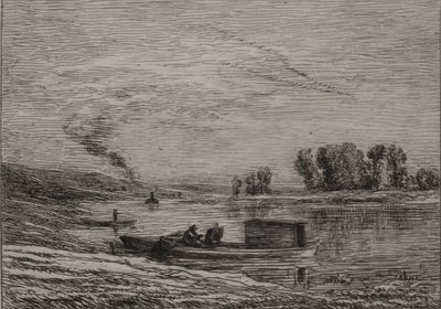 Loď v Conflans od Charles Francois Daubigny