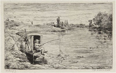Plavčík při rybaření od Charles Francois Daubigny