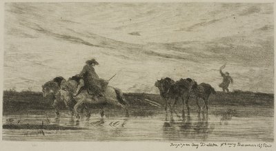 Dray Horses od Charles Francois Daubigny