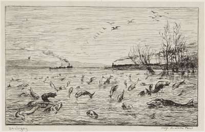 Ryby se radují z odjezdu plavčíka od Charles Francois Daubigny