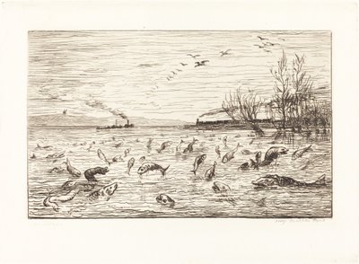 Ryba se raduje, když chalupník odejde (Rejouissances de poissons du depart du mo od Charles Francois Daubigny