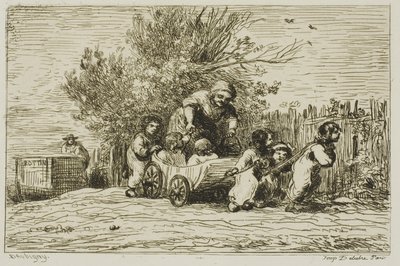 Dědictví vozu (Děti s vozem) od Charles Francois Daubigny