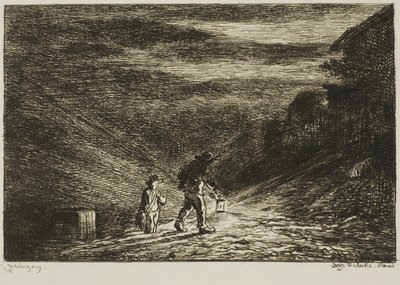 Hledání hostince od Charles Francois Daubigny