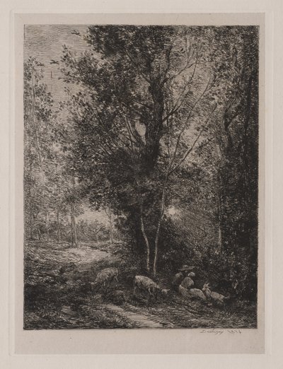 Pastýř a pastýřka od Charles Francois Daubigny