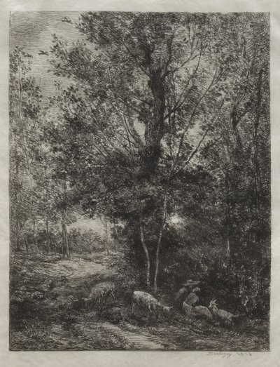 Pastýř a pastýřka od Charles Francois Daubigny