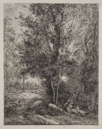 Pastýř a pastýřka od Charles Francois Daubigny