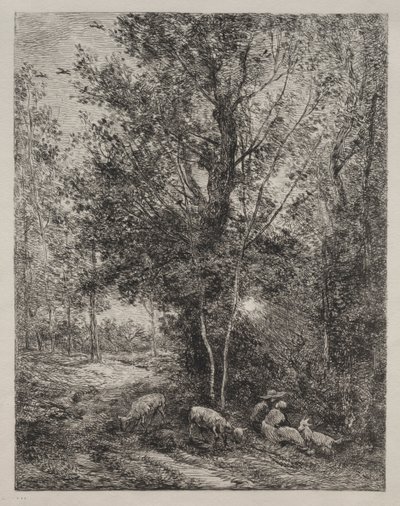 Pastýř a pastýřka, 1874. od Charles Francois Daubigny