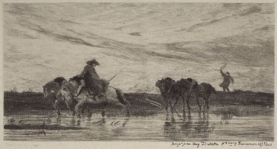 Pracovní koně od Charles Francois Daubigny
