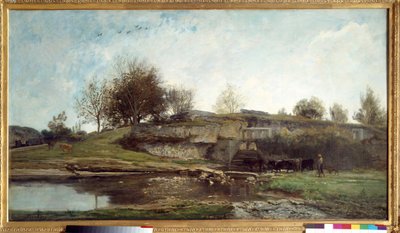Při pohledu ze zámku Optevoz Obraz od Charlese Francoise Daubignyho od Charles Francois Daubigny