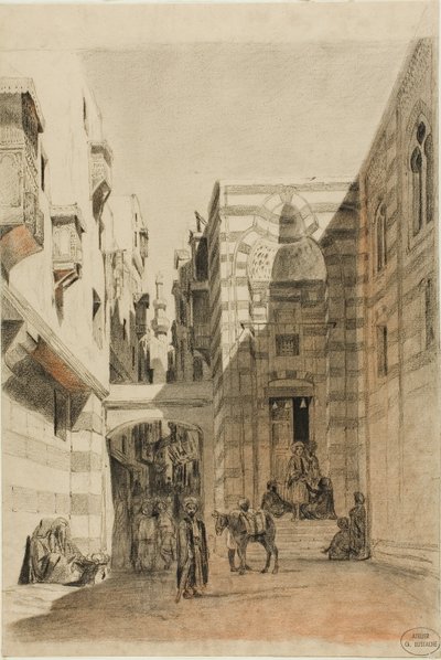 Egyptská pouliční scéna od Charles Francois Eustache