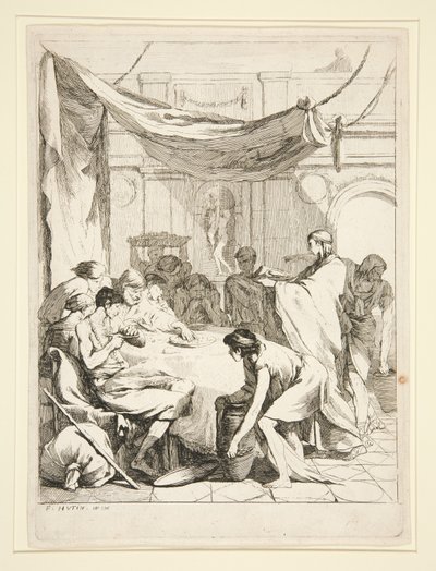 Krmení hladových ze série Sept Oeuvres de Misericorde od Charles Francois Hutin