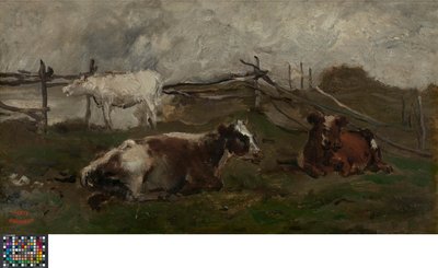 Krávy na louce od Charles Francois Daubigny