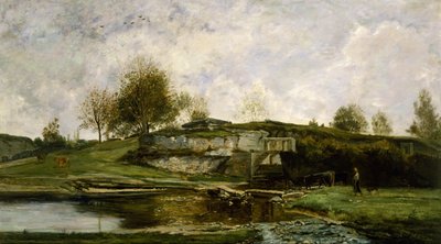 Splav v údolí Optevoz od Charles Francois Daubigny