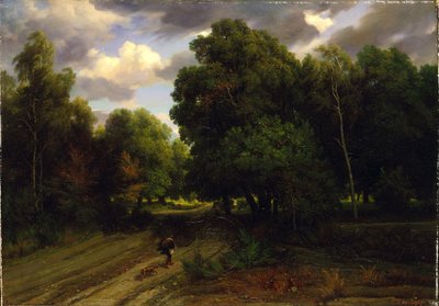 Rozcestí Orlí hnízdo, Fontainebleauský les od Charles Francois Daubigny