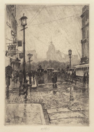 Rainy Day, Broadway, pravděpodobně 1890. od Charles Frederick William Mielatz