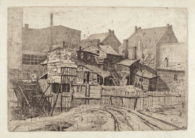 Dřevěný dům bez názvu ve městě, 80. léta 19. století. od Charles Frederick William Mielatz