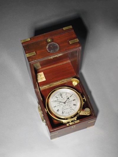 Viktoriánský dvoudenní námořní chronometr s Hartnupovým vyvážením, cca 1870 (namontovaný v mahagonu a mosazi) od Charles Frodsham