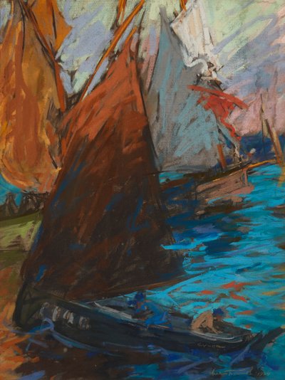 Letní plavba (pastel na tmavém papíře) od Charles Fromuth