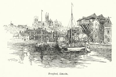 Brayford, Lincoln (litografie) od Charles George Harper
