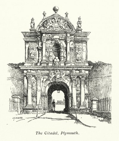 The Citadel, Plymouth (litografie) od Charles George Harper