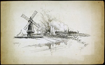 Wellingtonin tuulimylly, Barking, Suur-Lontoo od Charles George Harper