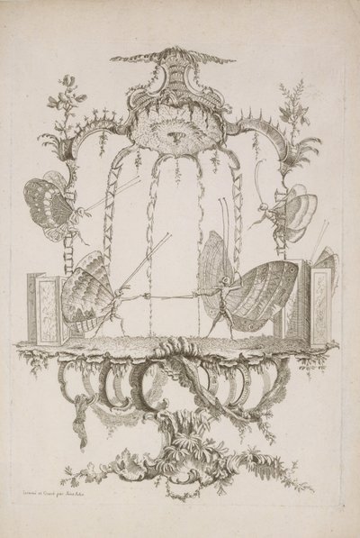 Duel Duel, od Essay on Human Butterflies od Saint Aubin, ca. 1756-60. od Charles Germain de Saint Aubin