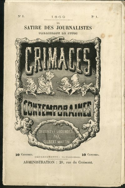 Ilustrace Charles Gilbert-Martin (1839-1905) pro obálku "" Současné grimasy"" od Charles Gilbert Martin