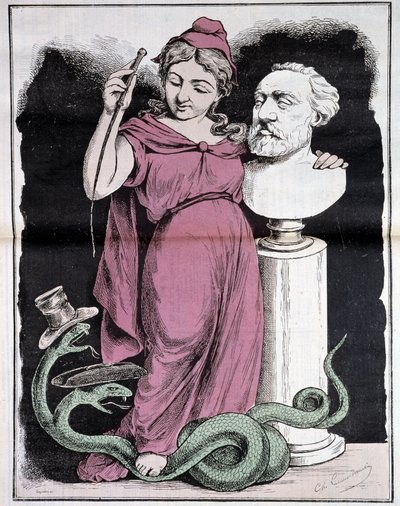 Republika v soutěži města Paříže: Můj předmět soutěže - Gilbert-Martin (Marianne a Gambetta), v „“Don Quijote“, březen 1878 od Charles Gilbert Martin