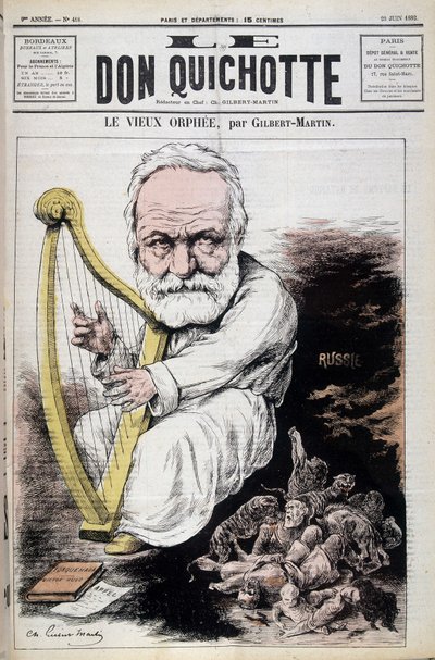 Starý Orfeus: karikatura o Victoru Hugovi a Rusku - Gilbert-Martin (Gilbert Martin), v „“ Don Quijote z 23.6.1882 od Charles Gilbert Martin
