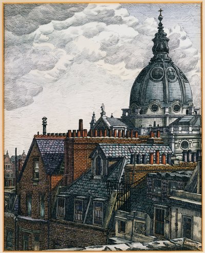 Dome, Brompton Oratory od Charles Ginner