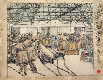 Továrna na plnění, Hereford od Charles Ginner