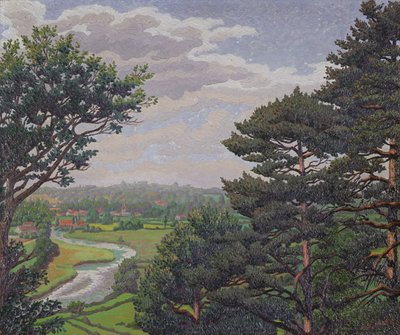 Řeka Avon, poblíž Salisbury (olej na plátně) od Charles Ginner