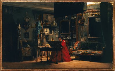 Princezna Matylda (1820-1904) ve svém ateliéru, rue de Courcelles, kolem roku 1860 (olej na plátně) od Charles Giraud