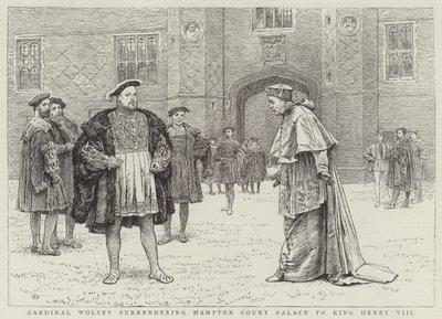 Kardinál Wolsey se vzdává paláce Hampton Court králi Jindřichu VIII od Charles Green