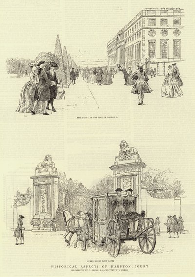 Historické aspekty Hampton Court od Charles Green