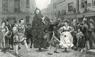 Jack-in-the-Green - májová scéna před šedesáti lety (tj. kolem roku 1830) od Charles Green