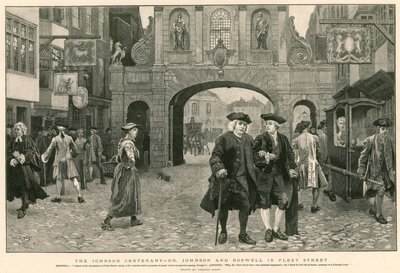 The Johnson Centenary: Dr Johnson a Boswell ve Fleet Street (rytina) od Charles Green
