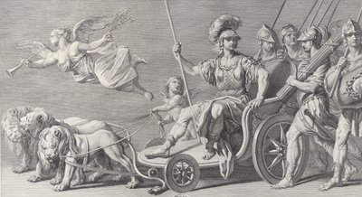 Mars na voze taženém třemi lvy, 1749. od Charles Grignion