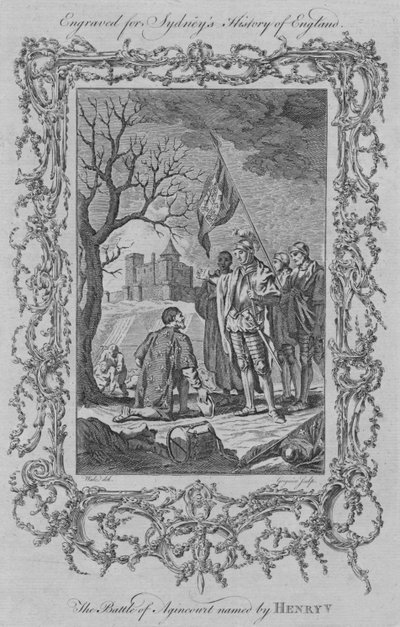 Bitva u Agincourtu pojmenovaná Jindřichem V., 1773. od Charles Grignion