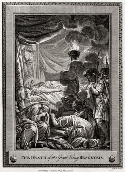 Smrt velkého krále Sesostris, starověký Egypt, 1775 od Charles Grignion