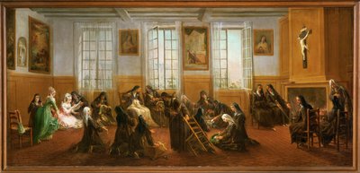 Karmelitánky v ohřívárně (obraz) od Charles Guillot