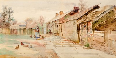Staré chalupy (akvarel) od Charles Gustav Louis Phillips