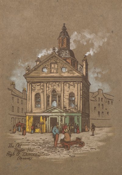 The Old Trades Hall, High Street, Dundee (ručně kolorovaný tisk) od Charles Gustav Louis Phillips